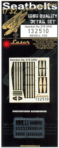 Heinkel He219 Uhu Seatbelt set Laser cut (Revell) HGW132510