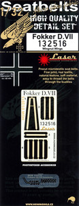 Fokker DVII Seatbelt set Laser cut (Wingnut)  HGW132516