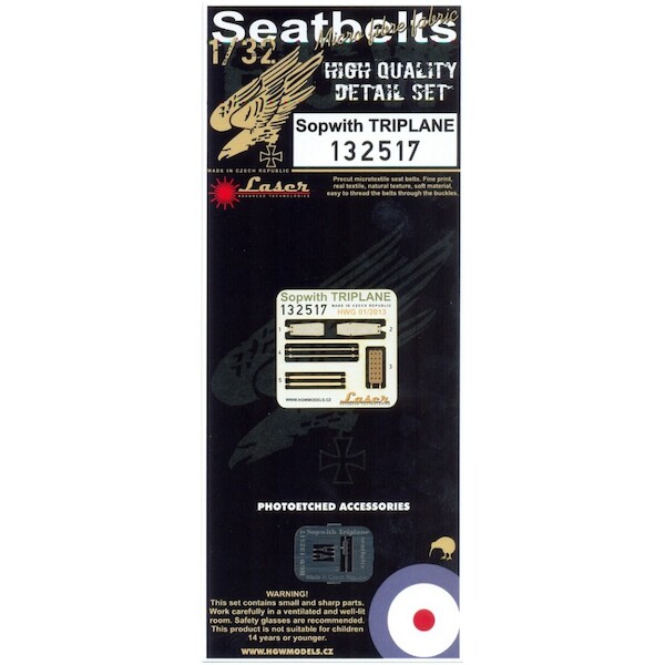 Sopwith Triplane Seatbelt set Laser cut (Wingnut) HGW132517