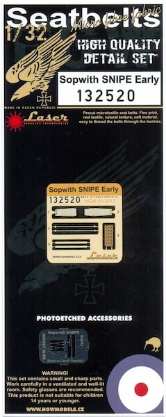 Sopwith Snipe (Early) Seatbelt set Laser cut (Wingnuts) HGW132520