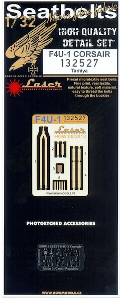 F4U-1 Corsair Seatbelt set Laser cut (Tamiya)  HGW132527