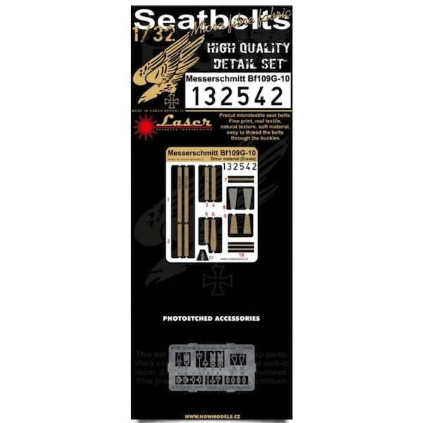 Messerschmitt BF109G-10 Pilot seat belts HGW132542