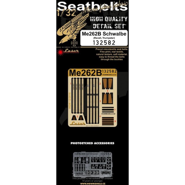 Messerschmitt Me262B Schwalbe Seatbelts (Revell /Trumpeter) HGW132582