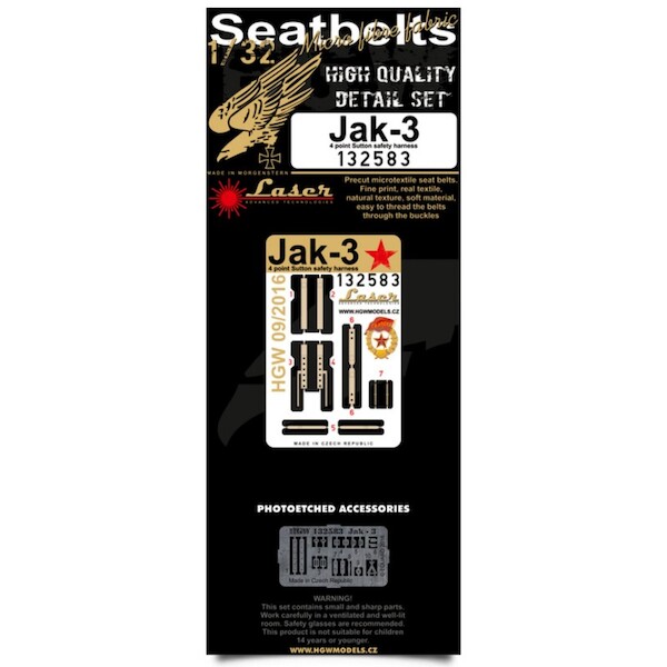 Yakovlev Yak3 4 point Sutton safety harness (Special Hobby) HGW132583