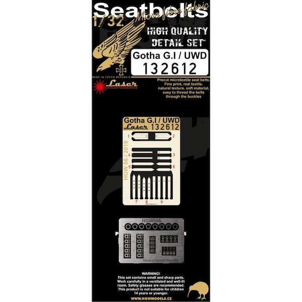 Gotha G1/UWD Seatbelts and buckles (Wingnut Wings)  HGW132612
