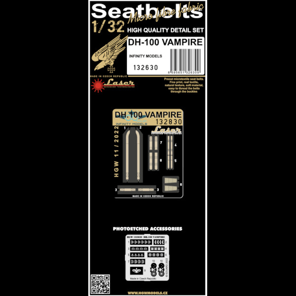 De Havilland DH100 Vampire Seatbelts and Buckles. (Infinity) HGW132630