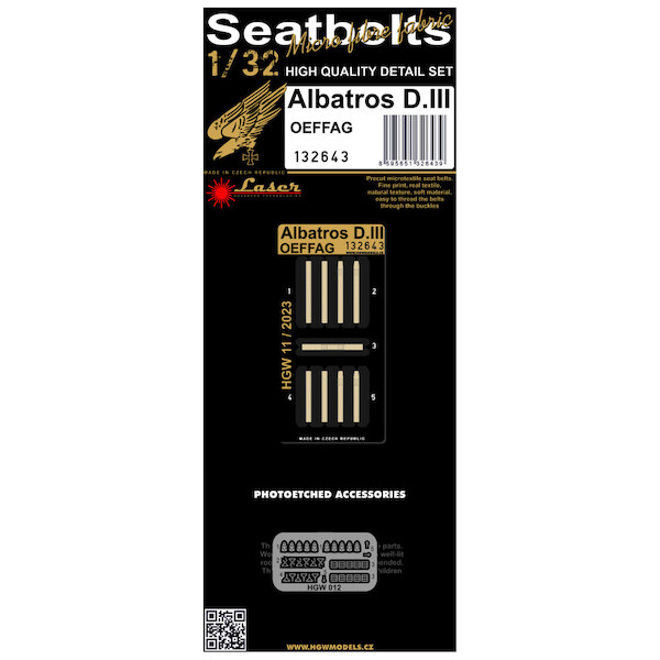 Albatros D,III OEFAG Seatbelts and Buckles.(Lukgraph) HGW132643