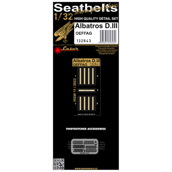 Albatros D,III OEFAG Seatbelts and Buckles.(Lukgraph)  HGW132643