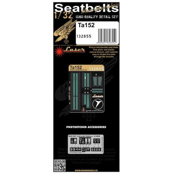 Focke Wulf TA152 Seatbelts and Buckles (Zoukei Mura) HGW132655