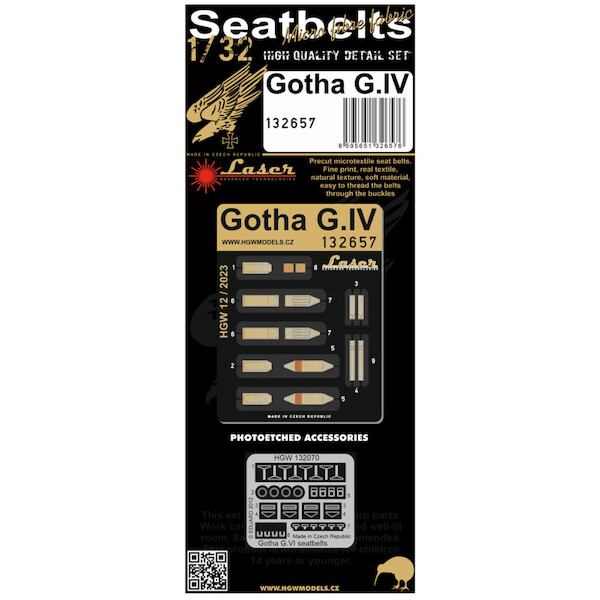 Gotha G.IV Seatbelts and Buckles (Zoukei Mura)  HGW132657