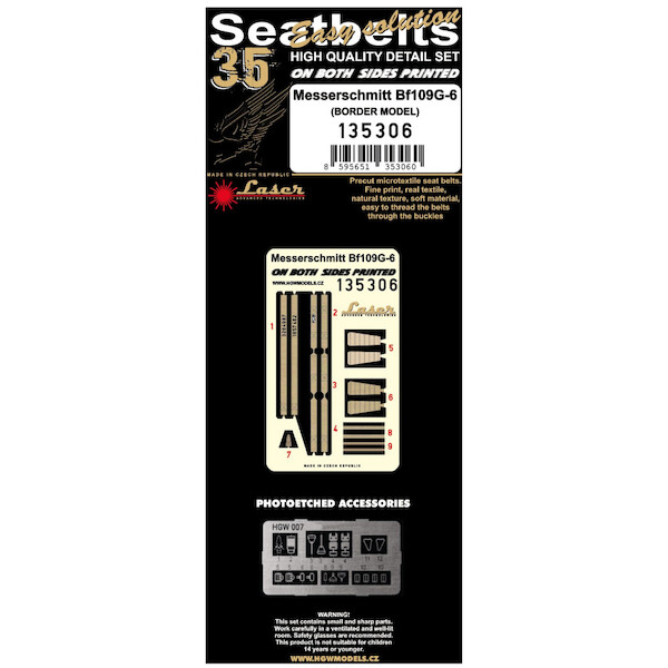 Messerschmitt BF109G-6 Seatbelts and Buckles HGW135306
