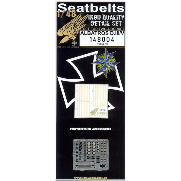 Albatros DIII/DV fighter Seatbelts and Buckles and extra P/E detail parts (Eduard) HGW148004