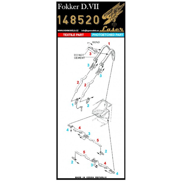 Fokker DVII laser cut Seatbelts and Buckles (Eduard)  HGW148520