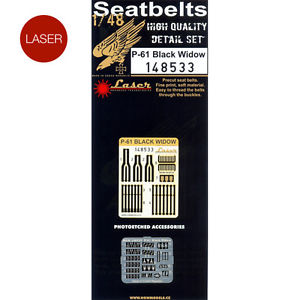 P61 Black Widow  laser cut Seatbelts and Buckles (Revell, Monogram, Great Wall)  HGW148533