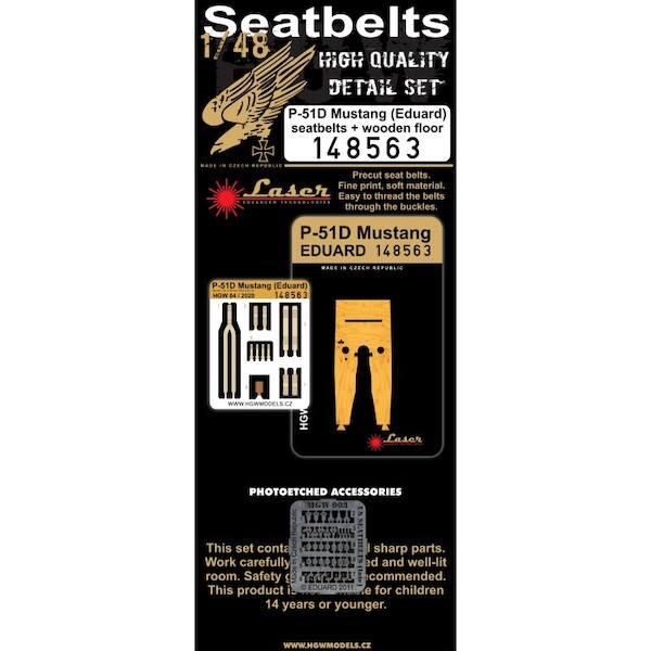 P51D Mustang seatbelt, buckles and wooden floor (Eduard) HGW148563