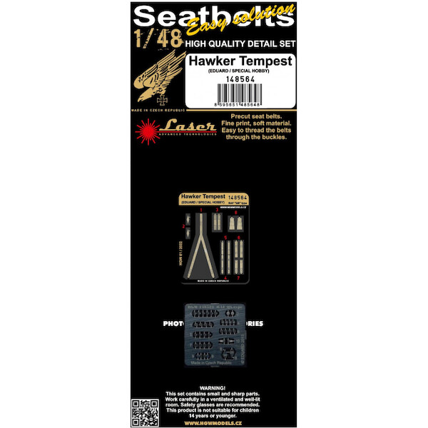 Hawker Tempest seatbelt and buckles (Special Hobby/Eduard) HGW148564