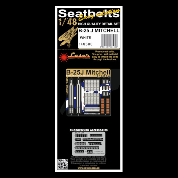 B25J Mitchell White seatbelt and buckles HGW148580