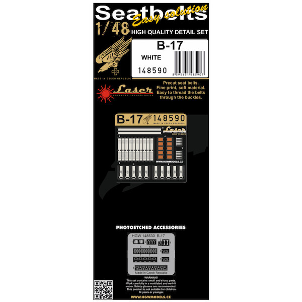 Boeing B17 seatbelt and buckles - White (Arma Hobby) HGW148590