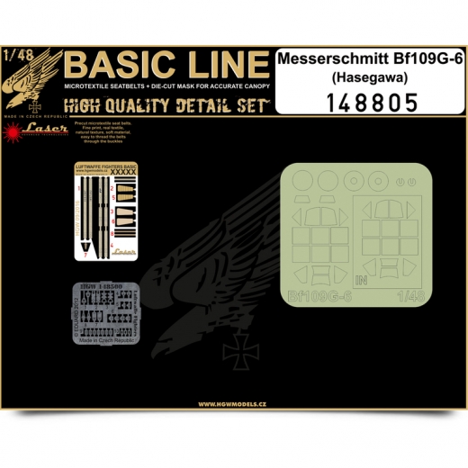 Messerschmitt BF109G-6 Basic line detail set (Hasegawa) HGW148805