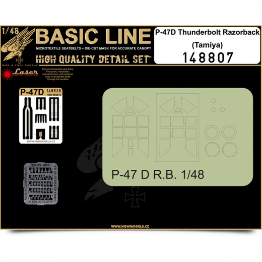 P47D Thunderbolt Razorback Basic line detail set (Tamiya)  HGW148807