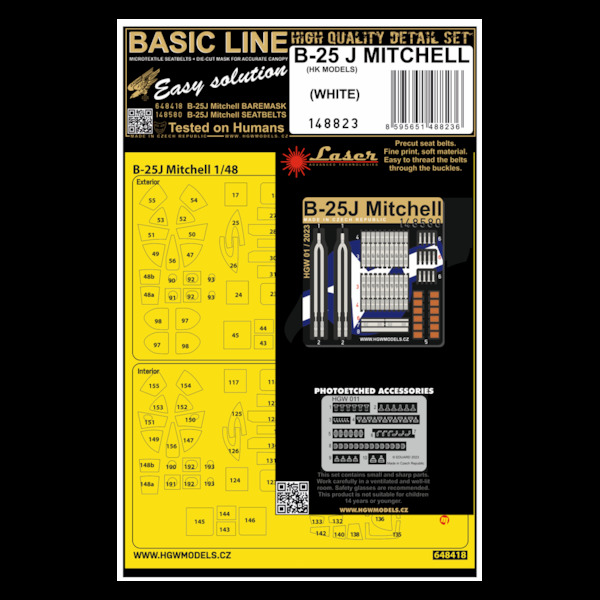 B25J Mitchell (White belts) Basic line detail set (HK Models)  HGW148823