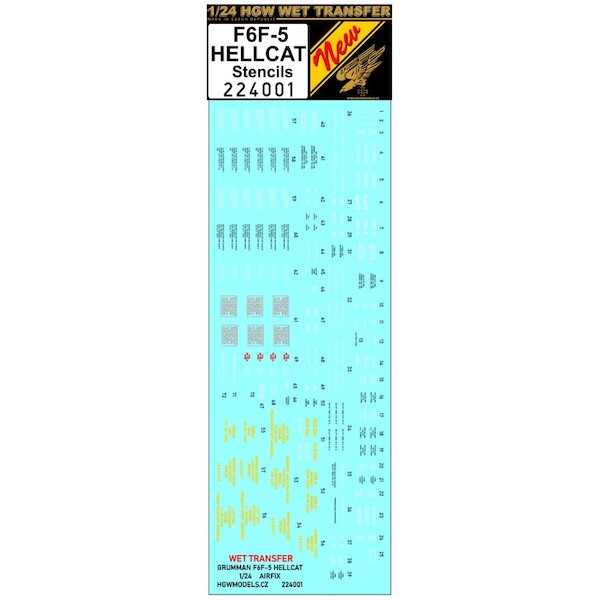 Wet Transfer stencils for F6F-5 Hellcat (Airfix) HGW224001