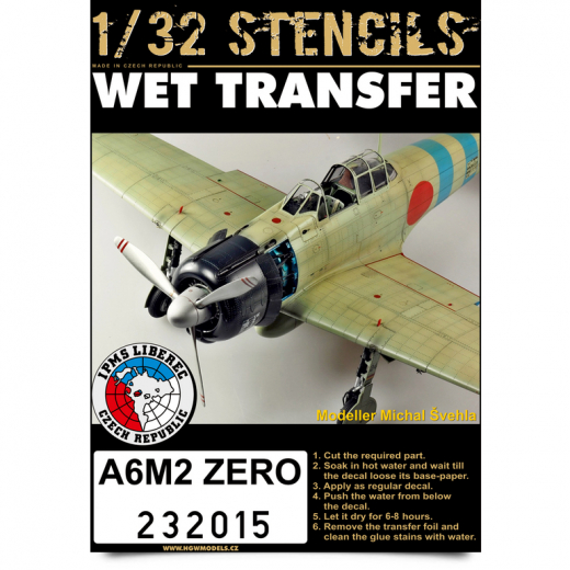 Wet Transfer stencils for A6M2 Zero  HGW232015