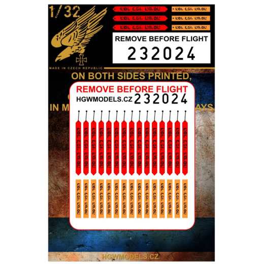 Remove before flight Tags (Israeli AF)- both sides printed HGW232024