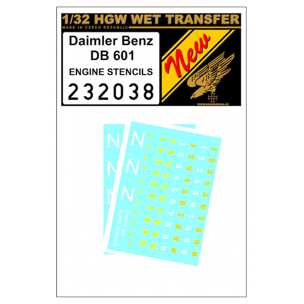 Wet Transfer Engine Stencils for Daimler Brenz DB601 engine HGW232038