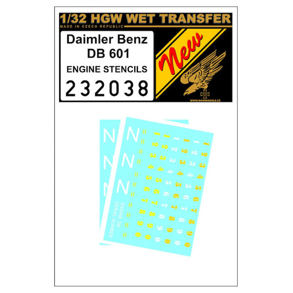 Wet Transfer Engine Stencils for Daimler Brenz DB601 engine  HGW232038