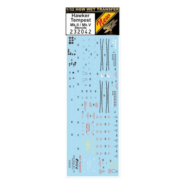 Wet Transfer stencils for Hawker Tempest MKII/MKV  HGW232042