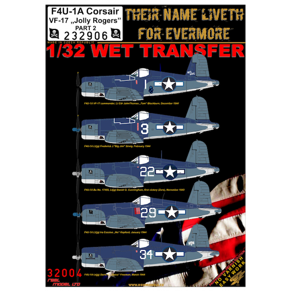 Wet Transfers F4U-1a Corsair "VF17 'Jolly Rogers'" Part 2  HGW232906