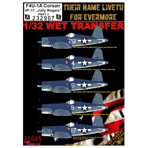Wet Transfers F4U-1a Corsair "VF17 'Jolly Rogers'" Part 3  HGW232907