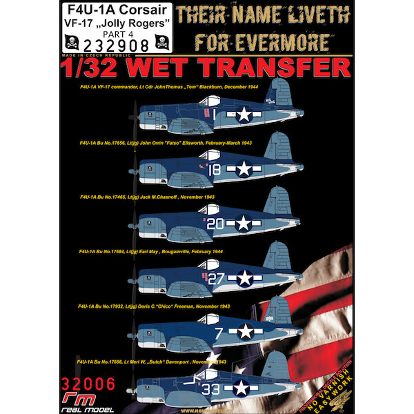 Wet Transfers F4U-1a Corsair "VF17 'Jolly Rogers'" Part 4 HGW232908