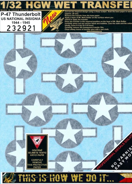 Wet Transfers P47D Thunderbolt National Insignia 1944-1945 HGW232921