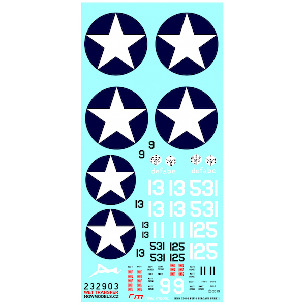 Wet Transfers F4U-1 Corsair "Aces over the Solomon Islands", Including Stencil data HGW233903