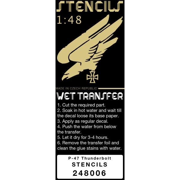Wet Transfer stencils for Republic P47 Thunderbolt  HGW248006