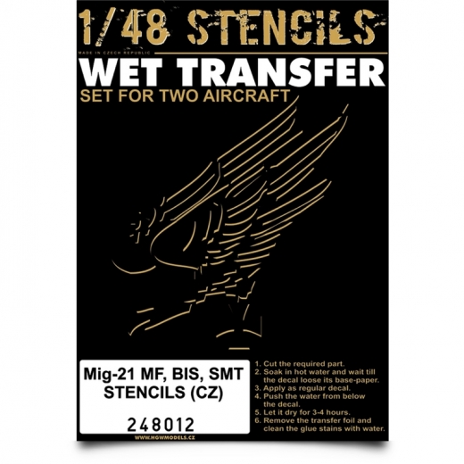 Wet Transfer stencils for MiG21MF, Bis, SMT (CZ)  HGW248012