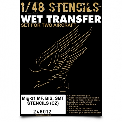 Wet Transfer stencils for MiG21MF, Bis, SMT (CZ) HGW248012
