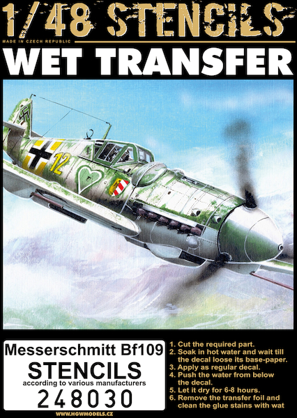 Wet Transfer stencils for Messerschmitt BF109G-6/G-14 (Eduard)  HGW248030