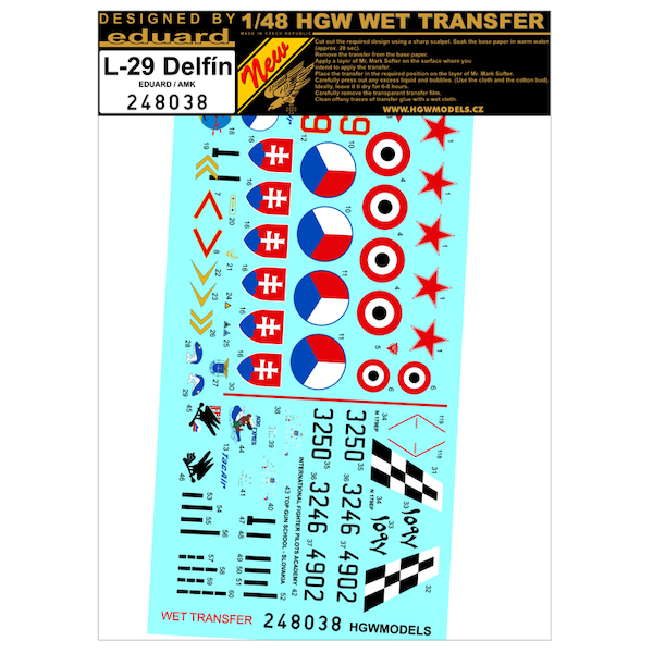 Wet Transfer Decals and Stencils for L29 Delfin (AMK/Eduard)  HGW248040