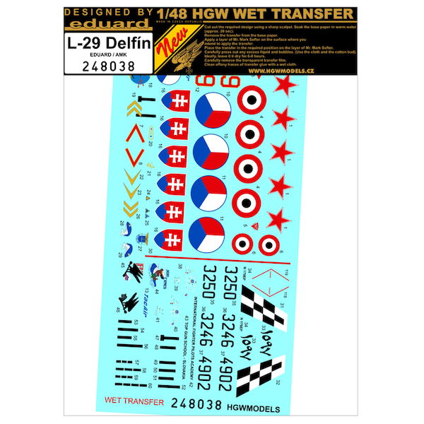 Wet Transfer Decals and Stencils for L29 Delfin (AMK/Eduard) HGW248040