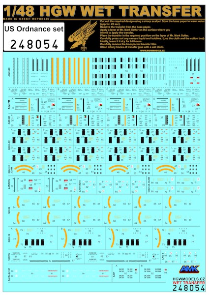 Wet Transfer Decal US Ordnance set  HGW248054