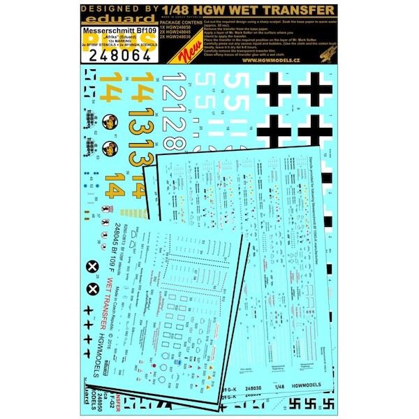 Wet Transfer Messerschmitt BF109F/G "Africa"(Eduard) 12 options! HGW248064
