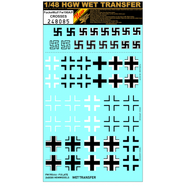 Wet Transfer Focke Wulf FW190A/F Crosses HGW248085