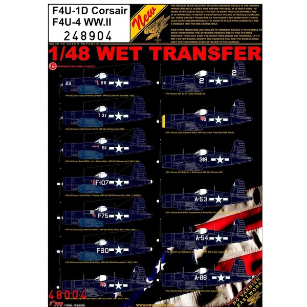 Wet Transfers F4U-1d/ F4U-4 Corsair "WW2" HGW248904