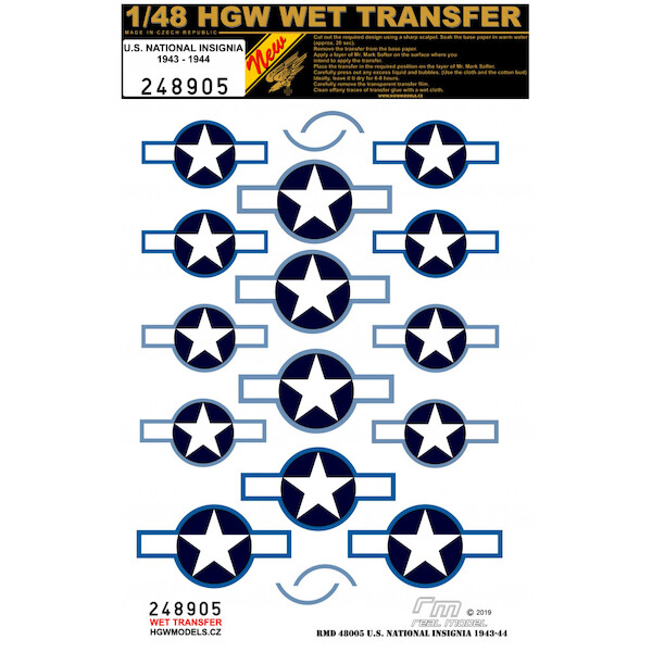 Wet Transfers US National Insignia 1943-1944  HGW248905