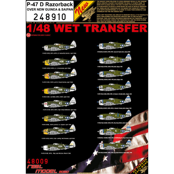 Wet Transfers P47D Thunderbolt Razorback over New Guinea and Saipan  HGW248910