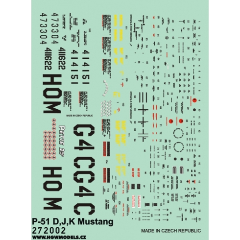 Wet Transfer stencils for P51D/K Mustang  HGW272002