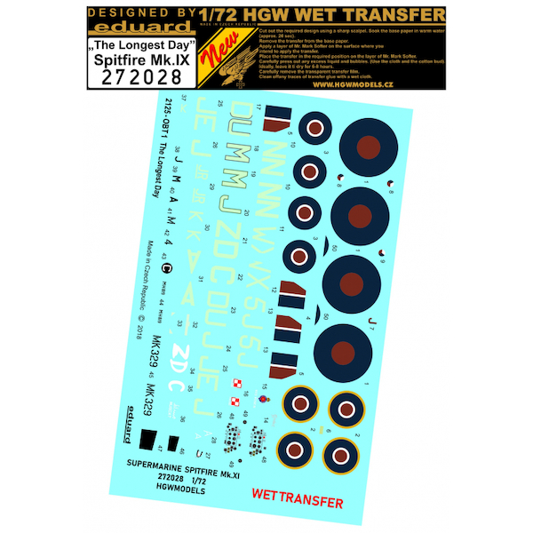 Wet Transfer for Spitfire MKIX "The Longest Day" Part 1  HGW272028